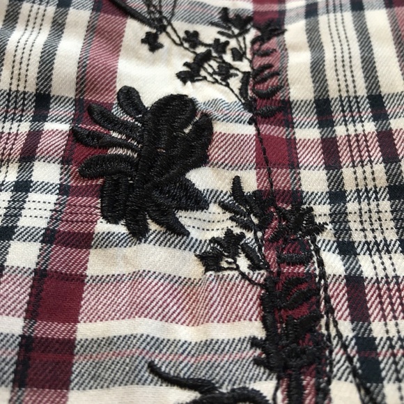 7 For All Mankind Floral Plaid Long Sleeve Shirt (Big Girls) - Picture 6 of 13